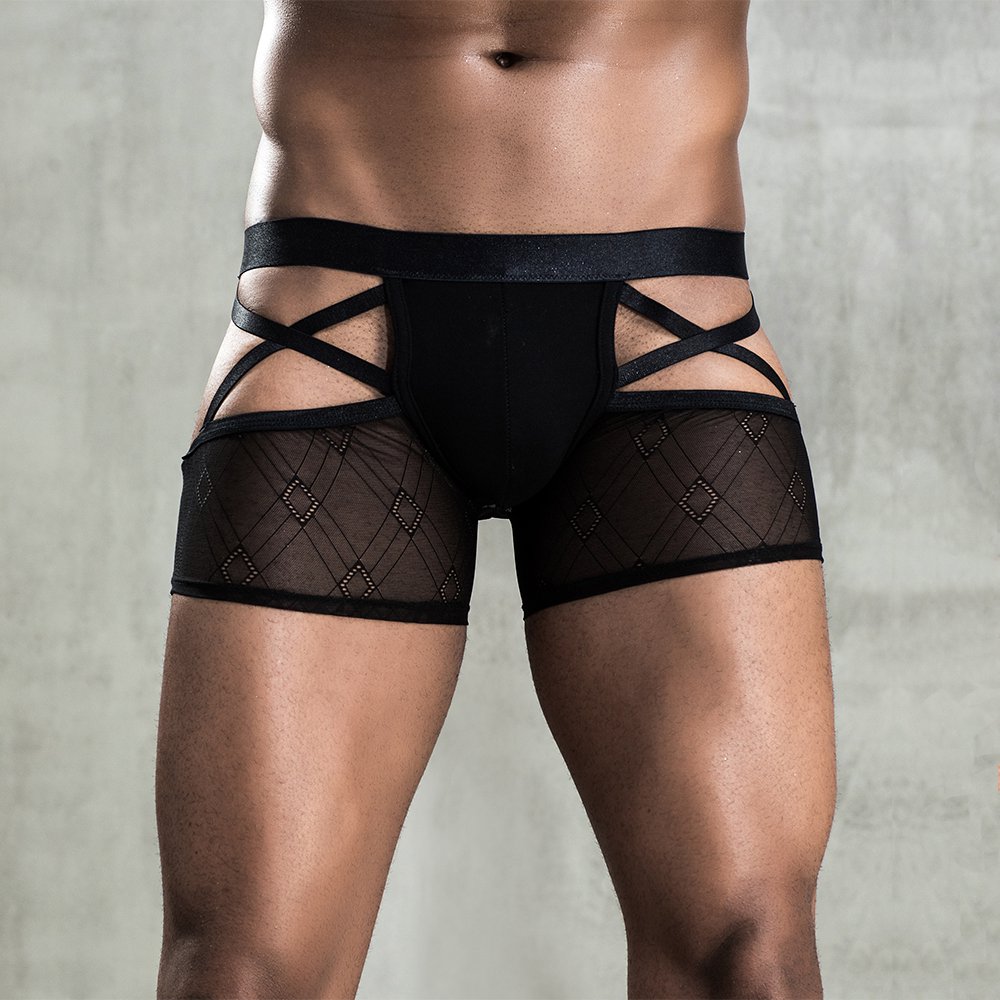 Mens Cutout Mesh Sexy Shorts – 7267